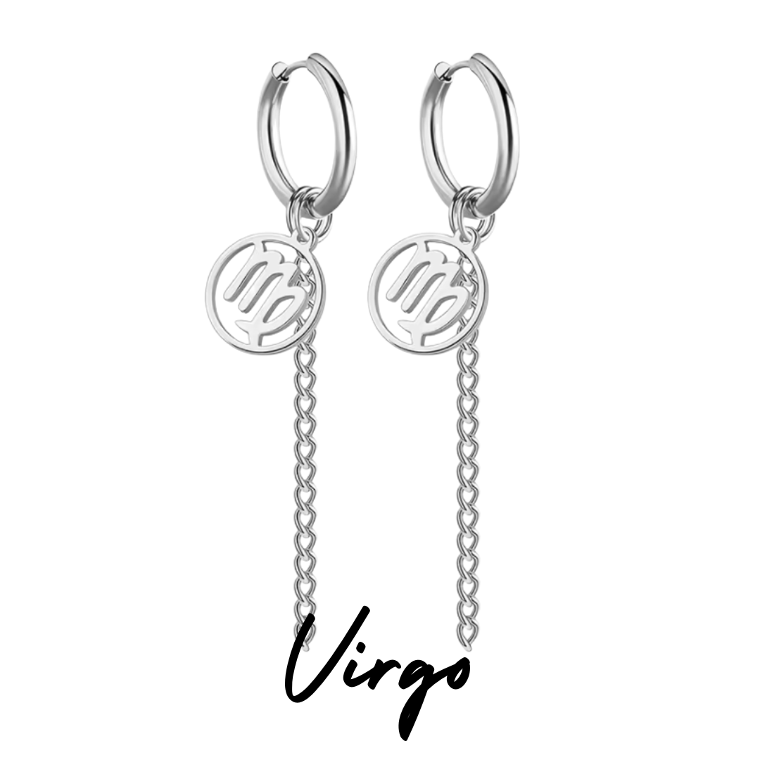 Pendientes Largos con Símbolo del Zodiaco