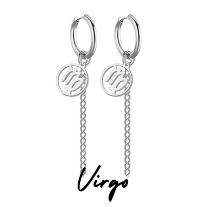 Pendientes Largos con Símbolo del Zodiaco