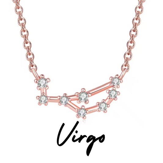 Collar con Constelación de VIRGO Oro Rosa